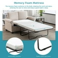 thumbnail image 4 of Sleeper Sofa Bed, 57.4" L Pull Out Sofa Bed with Premium Twin Size Mattress Pad, 2-in-1 Pull Out Couch Bed, Loveseat Sleeper for Living Room, Apartment (White), 4 of 9