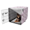 thumbnail image 2 of Orchids Dog Crate Cover, Exotic Phalaenopsis Petals Wildflowers Flourish Blossoms Beauty Pattern, Easy to Use Pet Kennel Cover for Dogs, 35" x 23" x 27", Pale Pink Purple Green, by Ambesonne, 2 of 6