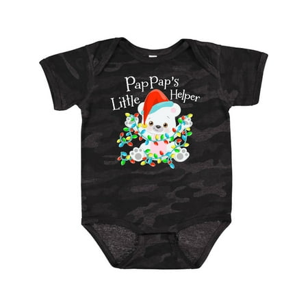 

Inktastic Pappap s Little Helper Cute Polar Bear with Christmas Lights Gift Baby Boy or Baby Girl Bodysuit