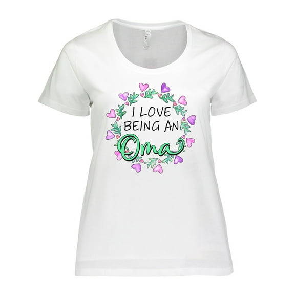 Inktastic I Love Being an Oma- Circle of Hearts Women's Plus Size T-Shirt