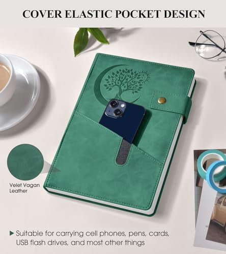 365 Page Thick Lined Journal Notebook for Men Women, A5 Leather Journals for Writing, Hardcover Notebooks for Work, School, Note Taking,Travel, Business,Personal Diary, College Ruled 5.9" x 8.4"
