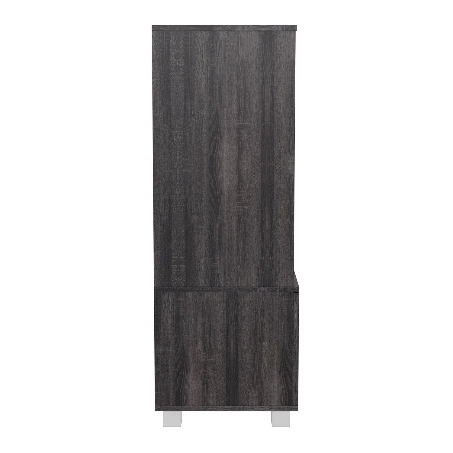 Hollywood Dark Grey Faux Wood 44" H Media Stand with Open & Closed Storage