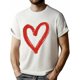 thumbnail image 1 of Camiseta informal de cuello redondo para hombre con estampado de corazón rojo, tejido de punto, ligeramente elástica, corte regular, ideal para el verano., 1 of 9