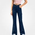 thumbnail image 2 of SGFCWSX Girls Cargo Flare Pants Button Zipper Pockets Trousers for Casual Daily Wear Navy Size 14, 2 of 9