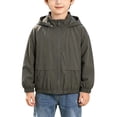 thumbnail image 2 of Mifsaly Boys Hooded Windbreaker Lightweight Full Zip Active Jackets Kids Solid Color Casual Outdoor Play Coats with Pockets for School And Travel, 2 of 7