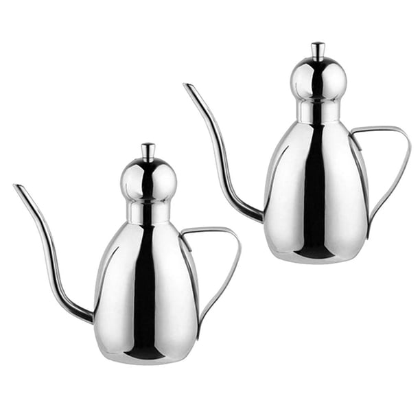 2PCS Botella De Vinagrera de material acero Inoxidable Dispensador De Aceite 0.