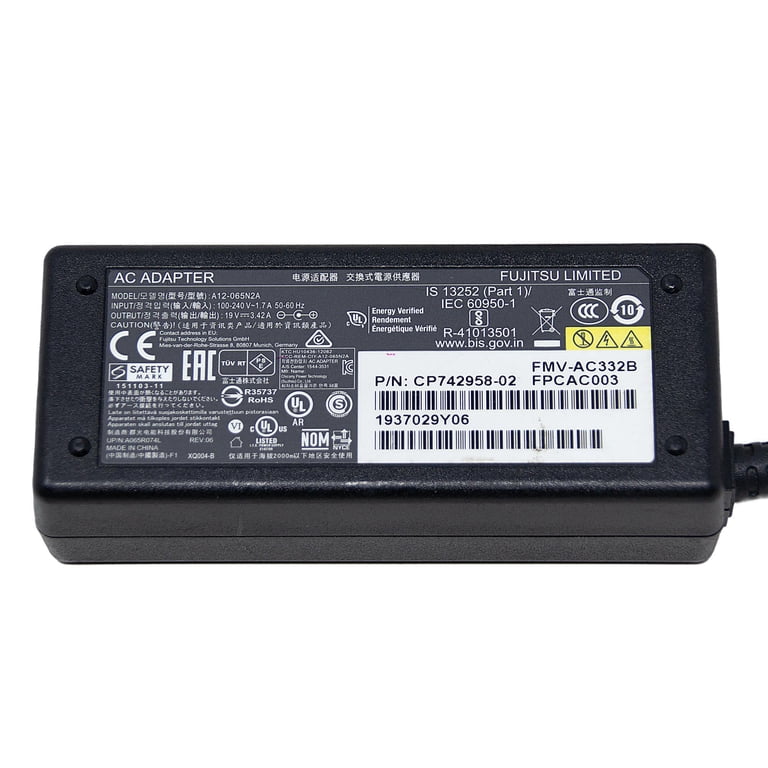 FUJITSU 19V 3.42A 65W AC Adapter Charger Power Supply Cord for