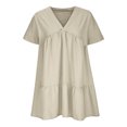 thumbnail image 4 of Admvng Summer Dresses for Women Fashion Summer Casual V-Neck Short Sleeve Mini Dress S-2XL, 4 of 6