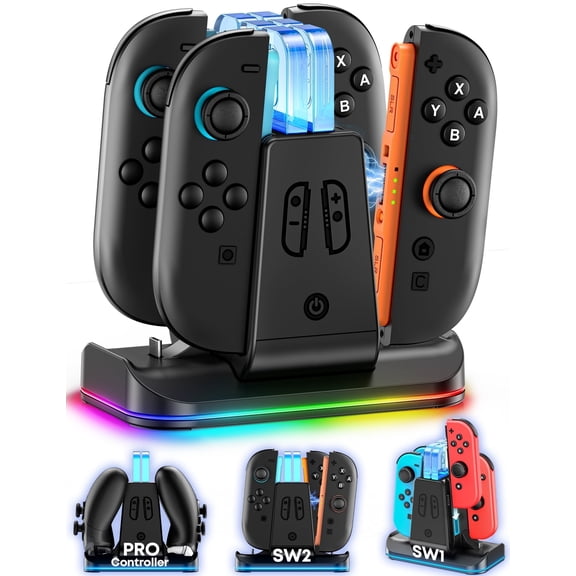 [Switch 2/1 Both] Switch Controller Charger Dock for Joy-Con & Pro Controller