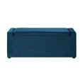thumbnail image 3 of Posh Living Jake 17.7" Hidden Lift Top Velvet Shoe Storage Bench in Navy, 3 of 8
