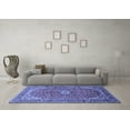 thumbnail image 3 of Ahgly Company Indoor Round Medallion Blue Traditional Area Rugs, 3' Round, 3 of 4