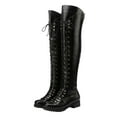 thumbnail image 2 of JUSLIO Winter Boots for Women,Knee High Boots Solid Color Mid Heel Fashion Casual Slip on Comfort Over the Knee Womens Boots,, 2 of 9