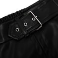 thumbnail image 4 of YueHuiYing Women's Fashionable Casual Faux Leather Pants High-Waisted Design with Relaxed Pockets Waistband-Tucked Faux Leather Silhouette Black S, 4 of 8