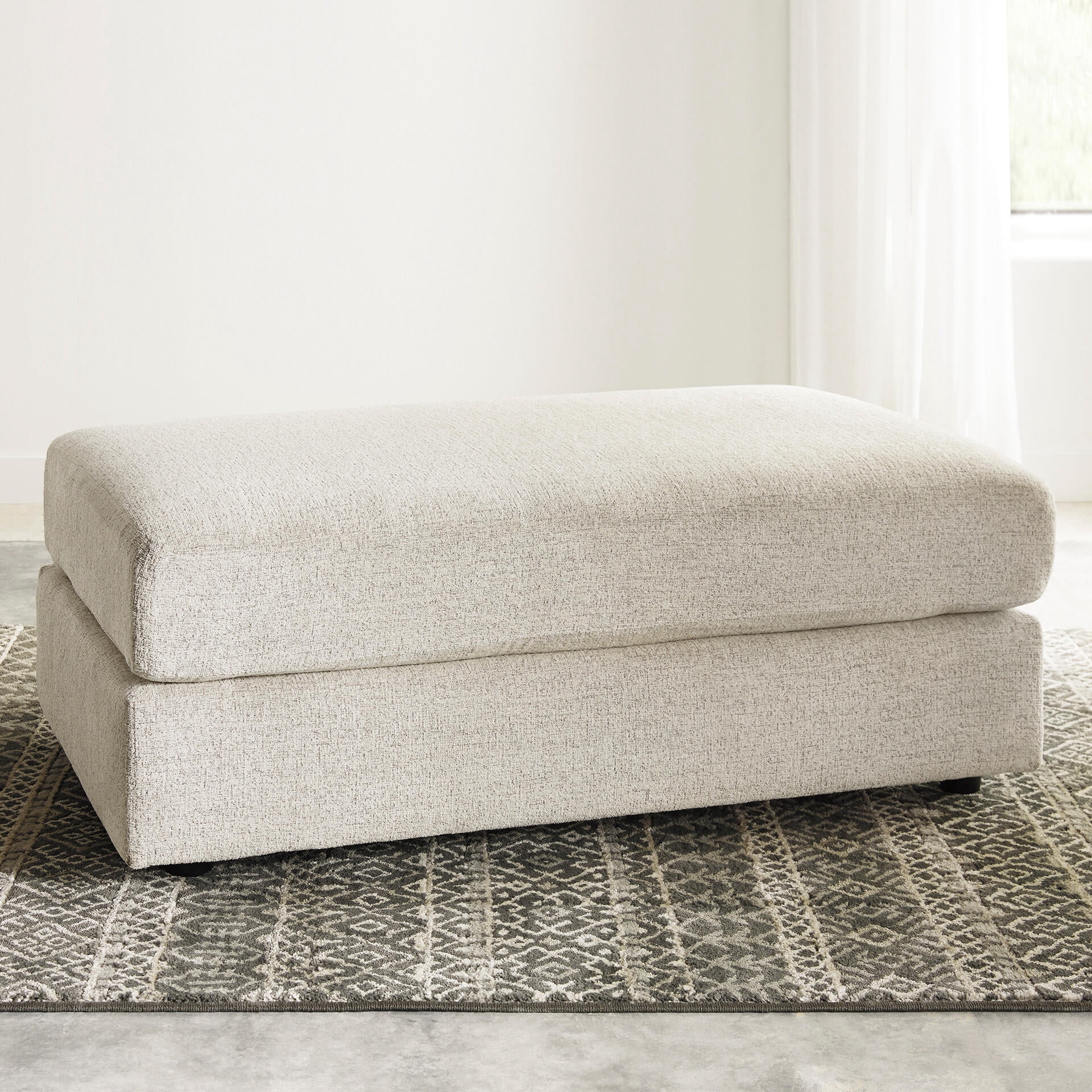 Signature Design by Ashley Contemporary Soletren Oversized Ottoman Chenille Stone