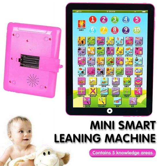 Kids Learning Pad,Kids Tablet Interactive Toddler Toys for Boys & Girls 3-6 Years Old,Pink