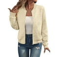 thumbnail image 1 of iHPH7 Vestes Légères pour Femmes Veste Légère Femme Veste Texturée Femme Vestes Légères pour Femmes Veste de Baseball Vestes pour Femmes Manteau Décontracté Beige P, 1 of 4
