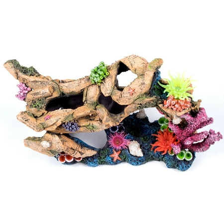 UPC: 0030172083501 | Penn-Plax Deco-Wrecks Tan Plane Coral Scape Aquarium Decoration – Large Resin
