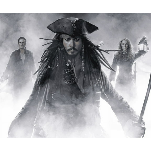 PIRATES OF THE CARIBBEAN JACK SPARROW party edible cake image cake topper for 1/4 sheet