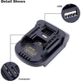 thumbnail image 4 of DM18M Adaptador de Batería con Toma de Carga USB para Batería de Litio de 20V y Milwaukee de 18V M18 Convertida en Batería Makita de 18V BL1830 BL1840 BL1850 (Solo Adaptador), 4 of 15