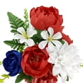 thumbnail image 2 of Mainstays 20.5in Outdoor Artificial Peony Flowers in Vase, Red, White and Blue Color., 2 of 8