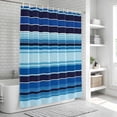 thumbnail image 6 of Mexican Style Bathroom Shower Curtains with 12 Hooks Polyester Waterproof Shower Curtain for Stalls and Bathtubs Colorful Mexico Stripes Ombre Blue Decorative Bathroom Privacy Curtain 66x72 Inches, 6 of 9