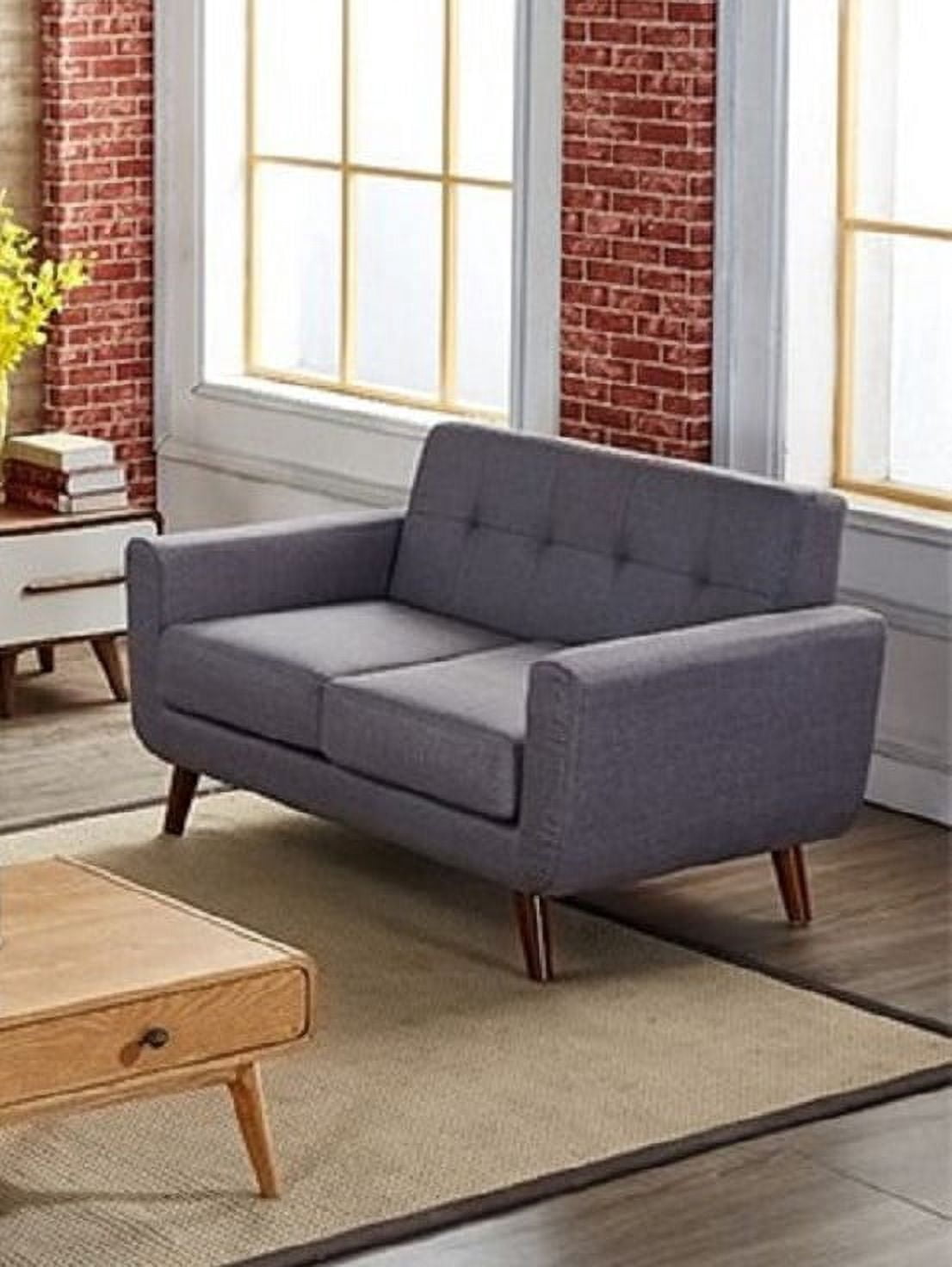 Uspridefurniture Zohaib 51'' Linen Square Arm Loveseat -Gray