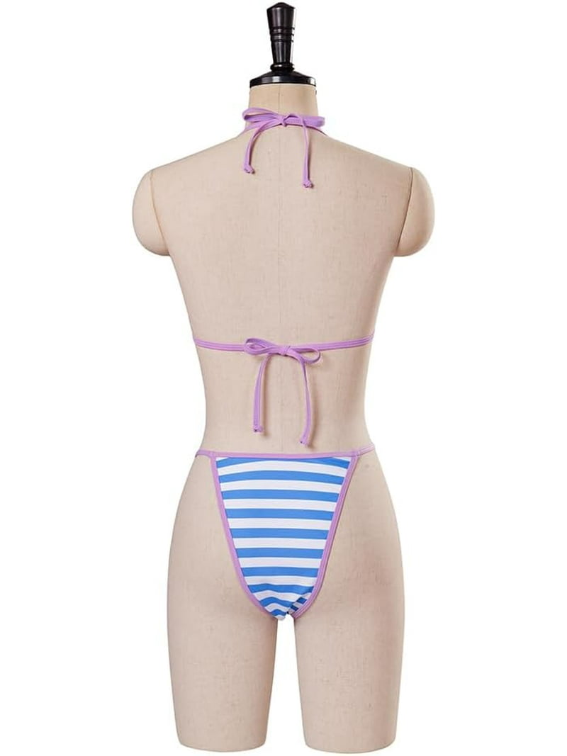 Women Me Me Me Bikini Sexy Triangle Bikini Lingerie Set Striped Swimsuit  Two Piece Set Swimwear Bathing Suit
