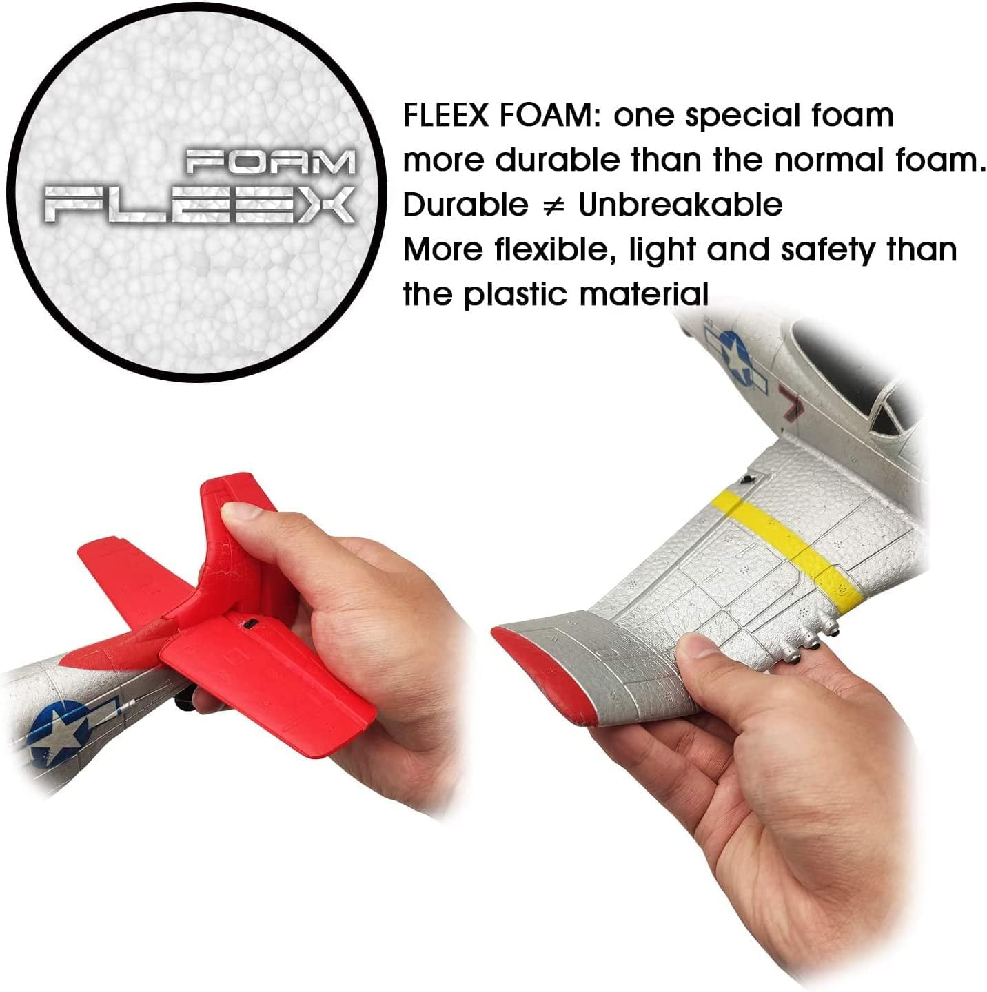 P51D 4CH 2.4GHz Remote Control Mustang Warplane. Ready to Fly with 3 Flight Modes. Perfect Beginner Airplane (15-3/4"/400mm Wingspan)