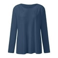 thumbnail image 4 of PENGXIANG T-Shirts Confortables pour Femmes, Hauts Quotidiens, Col Rond, Manches Longues, Blouse à Imprimé Floral, Tunique Décontractée, 4 of 4
