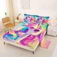 thumbnail image 2 of Erosebridal Unicorn Gifts Bed Sheets For Unicorn Lover,Cute Unicorn Animals King Sheets For Kids Girls 4 Pieces, 2 of 6