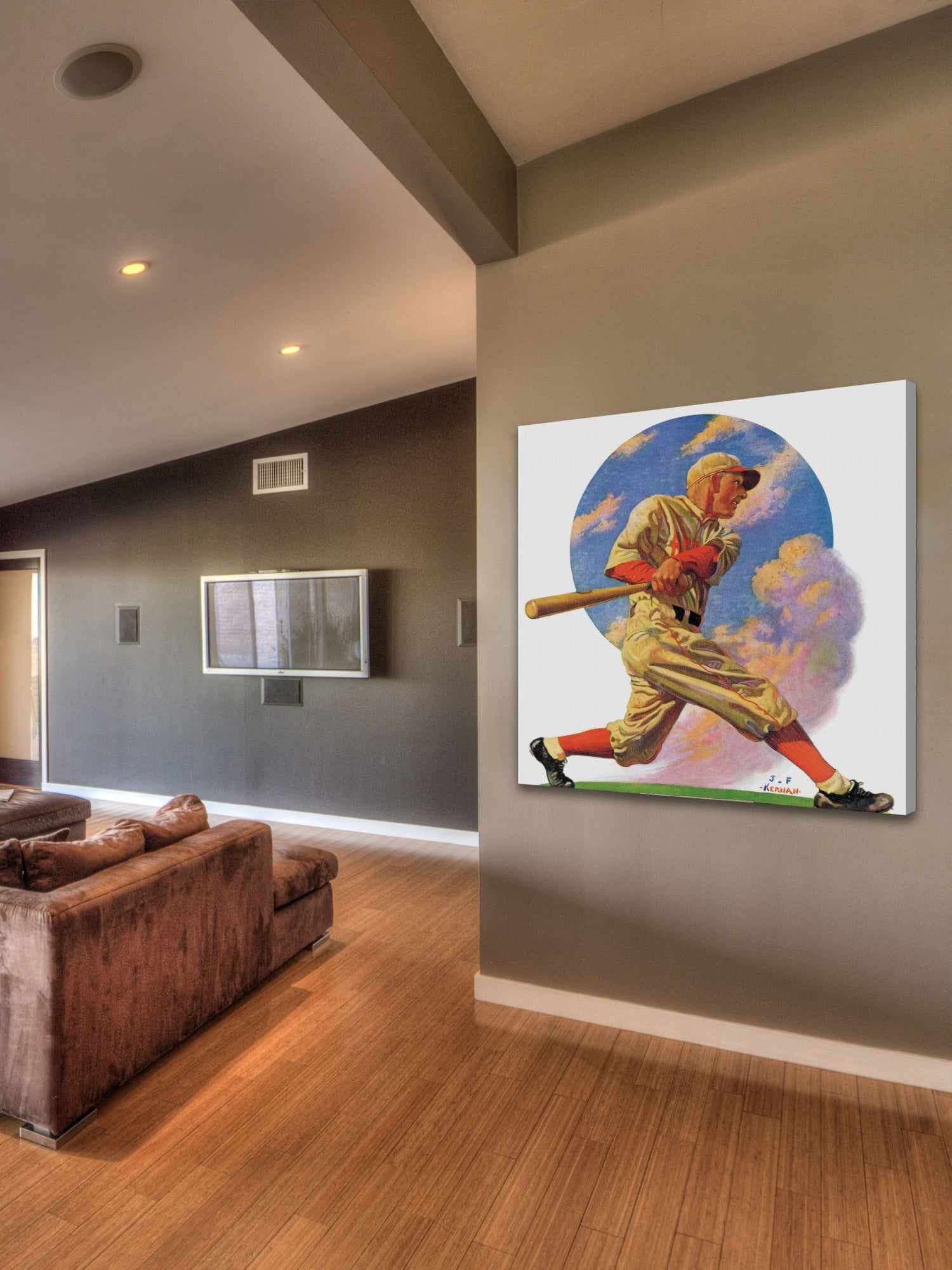 Marmont Hill Baseball Batter by J.F. Kernan Painting Print on Canvas