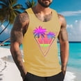 thumbnail image 2 of Gifts for Men! LINGLANG Mens Hawaiian Beach Tank Top Palm Tree Print Sleeveless Summer Casual Shirt, 2 of 4