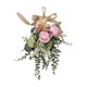 thumbnail image 1 of Guirnalda de flores artificiales con forma de lágrima, crisantemo y eucalipto para decorar la puerta principal. Púrpura, 1 of 9