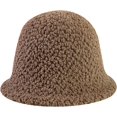 thumbnail image 6 of CoCopeaunts Bucket Hats for Women Solid Color Winter Lamb Velvet Mens Fisherman Caps Windproof Warm Fluffy Sherpa Basin Hats, 6 of 8