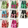 thumbnail image 3 of Women Girls Reusable Handmade Bow Tie Wrist Bag Knit Handbag Tote Bag Shopping Bags BLACK/WHITE, 3 of 8