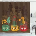 thumbnail image 1 of Ambesonne Garden Shower Curtain, Plants in Cups Pottery, 69"Wx84"L, Multicolor, 1 of 3