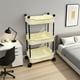 thumbnail image 5 of Organizador de almacenamiento móvil de tres niveles con ruedas bloqueables para cocina, baño, almacenamiento de refrigerios y frutas, carrito rodante multifuncional, organización y decoración del hog, 5 of 6