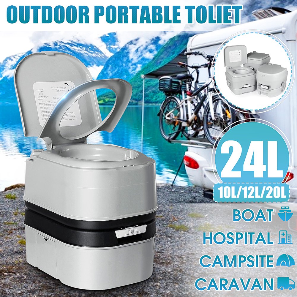 Portable Toilet for Car Travel for Adults Bedpan with Push Button Flush Household Outdoor