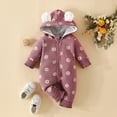 thumbnail image 2 of Staki Newborn Outfits Baby Girl Cute Long Sleeve Baby Girl Clothes Jumpsuit for Baby Romper(Red,3-6 Months), 2 of 6