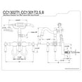 thumbnail image 3 of Wall-Mount Clawfoot Tub Faucet, Brushed Nickel, Tub Wall Mount CC1301T8, 3 of 3