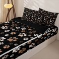 thumbnail image 3 of Homewish Vintage Dog Paw Zipper Full Size Comforter Sets with Fitted Sheet and 2 Pillowcases,Pet Themed Zipper Bedding Set,Black,Black Reversible,4pcs, 3 of 8