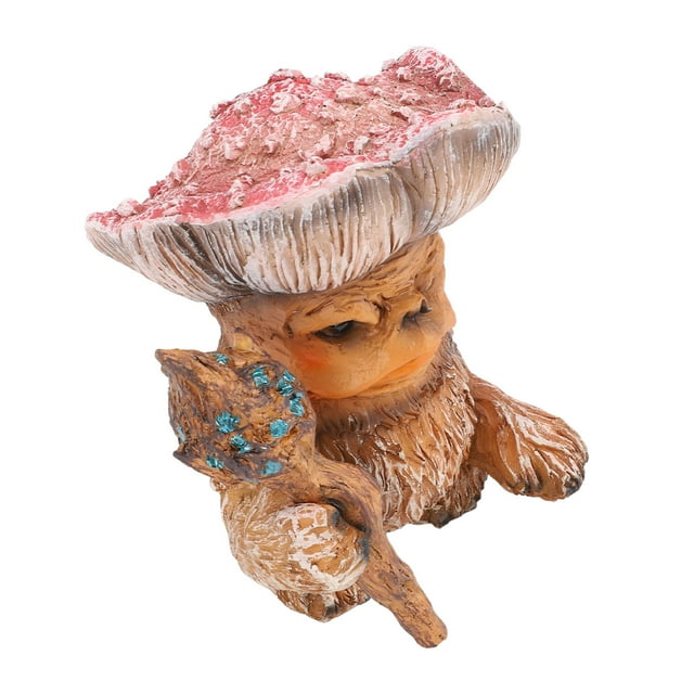 Statue de Nain de Jardin, Statue de Conte de Fées en Résine de Style Gothique Champignon Monstre Chamane Troll Statue Exquise de Fée Champignon Monstre pour Extérieur Pelouse Porche Décorations de Maison
