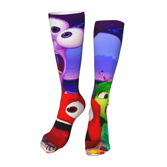 Saiise inside out 2 Funny Socks Men Women Boys Kids Adults Novelty Graphic 20in stockings Crazy Design Casual Dress Socks for Sports,Running,Travel