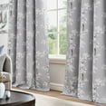 thumbnail image 5 of 100% Blackout Floral Curtains for Bedroom, Grey Curtains 54 inch Length Blossom Flower Patterned for Living Room,Thermal Insulated Drapes Farmhouse, Grommet Top 2 Panels (White on Grey), 5 of 6