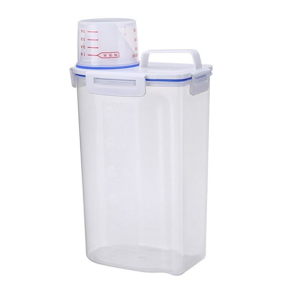 Rice Containers Airtight Large Capacity Plastic Clear Measuring Cup Rice Storage Bin for Kitchen