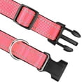 thumbnail image 3 of Collar de nailon para perro con tira reflectante, collar clásico acolchado para perros medianos, rosa, talla M, 3 of 5
