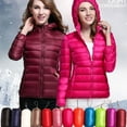 thumbnail image 2 of Chaqueta de plumón ligera Chaqueta corta con capucha de plumón de pato blanco para mujer Chaqueta corta para mujer, 2 of 6