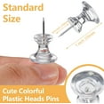 thumbnail image 2 of 60 Pieces Giant Push Pins Big Thumb Tacks Large Tacks Jumbo Pins Steel Point 1 Inch Plastic Heads Pins Marking Pins for Cork Board (Transparent), 2 of 5