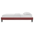 thumbnail image 3 of Platform Bed Frame, King Size, Velvet, Pink, Modern Contemporary Urban Design, Bedroom Master Guest Suite, 3 of 5