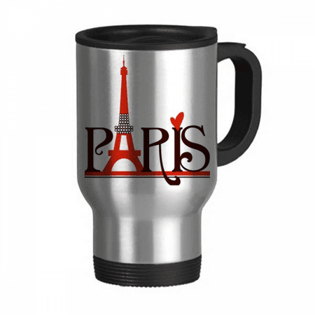 

Eiffel Tower Paris France Country City Culture Travel Mug Flip Lid Stainless Steel Cup Car Tumbler Thermos